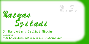 matyas sziladi business card